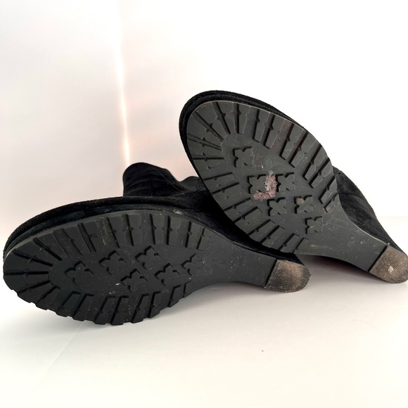 Priori Black Suede Platform Wedge Ankle Bootie - Picture 5 of 5